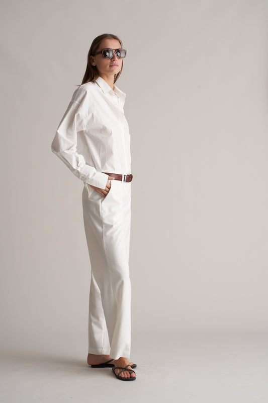 Malina Chino Trousers Optic White