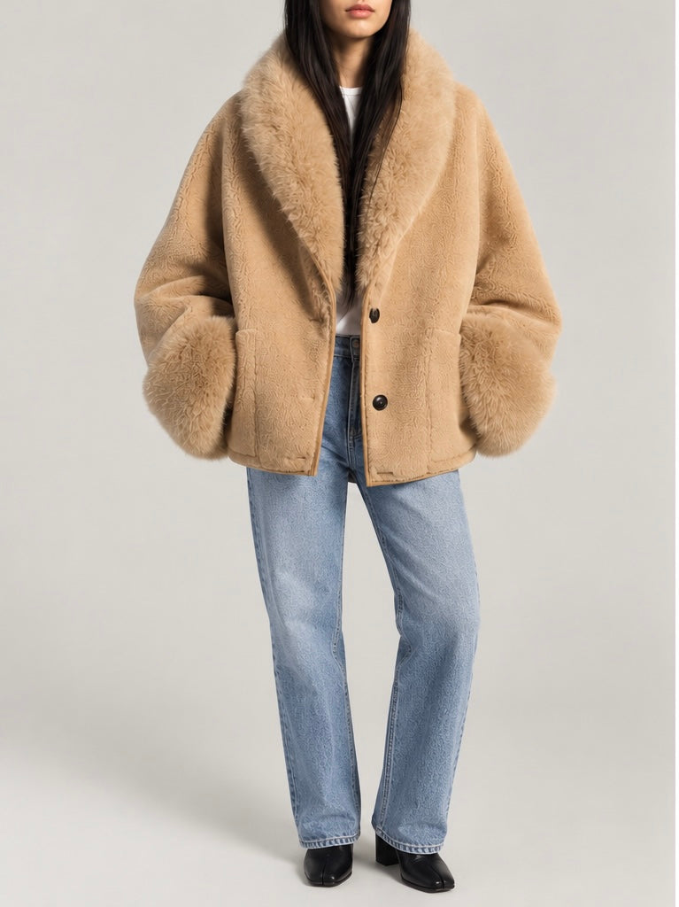 Jude Fur Trim Jacket Camel