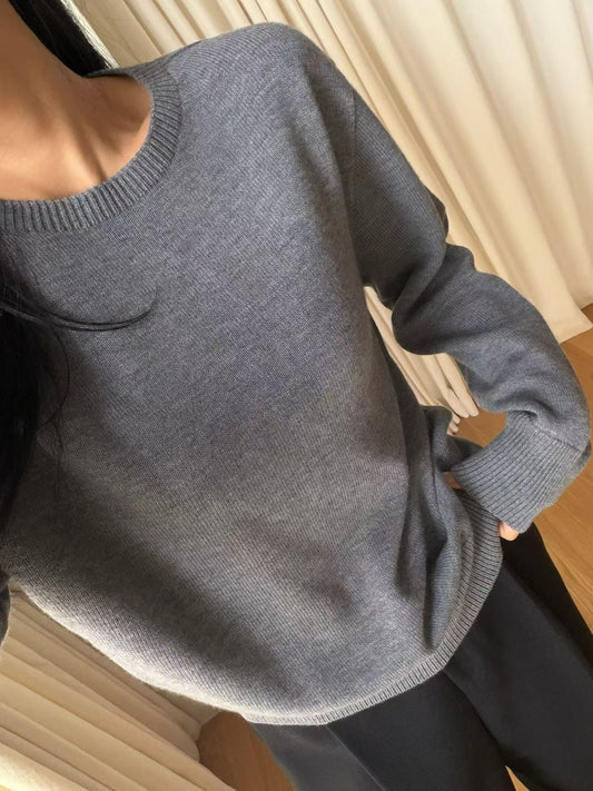 Ken Crew Neck Wool Knit Grey