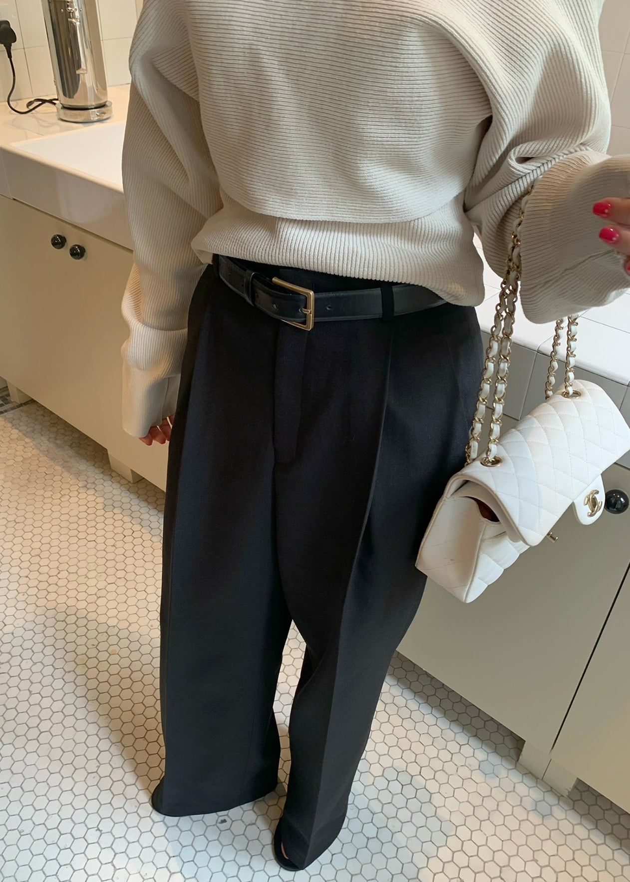 Tova Single Pintuck Trousers Onyx