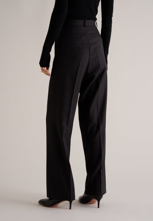 Kenza Wool Silk Trousers Black