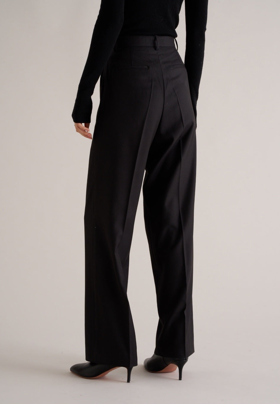 Kenza Wool Silk Trousers Black