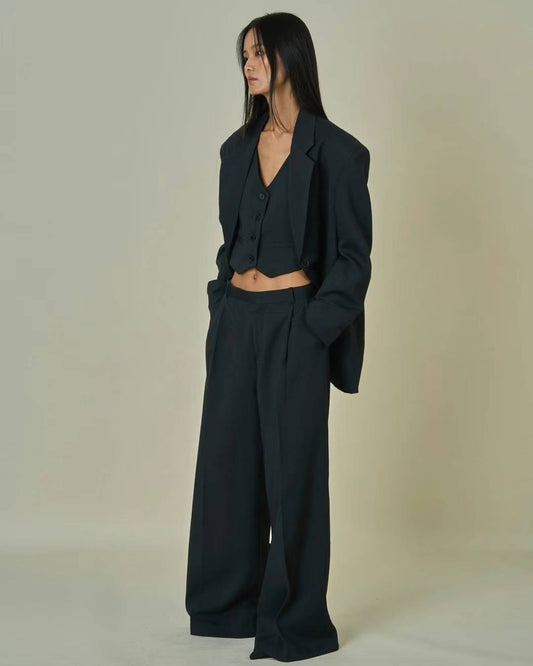 Valentina Pintuck Trousers Black