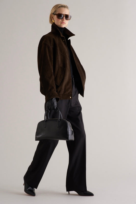 Loye Suede Bomber Jacket Espresso