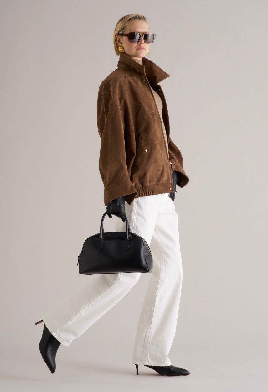 Loye Suede Bomber Jacket Honey