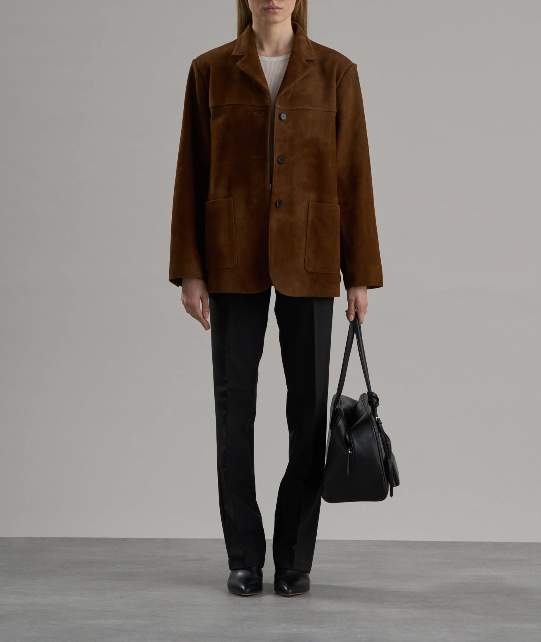 Lazero Suede Leather Jacket Coffee