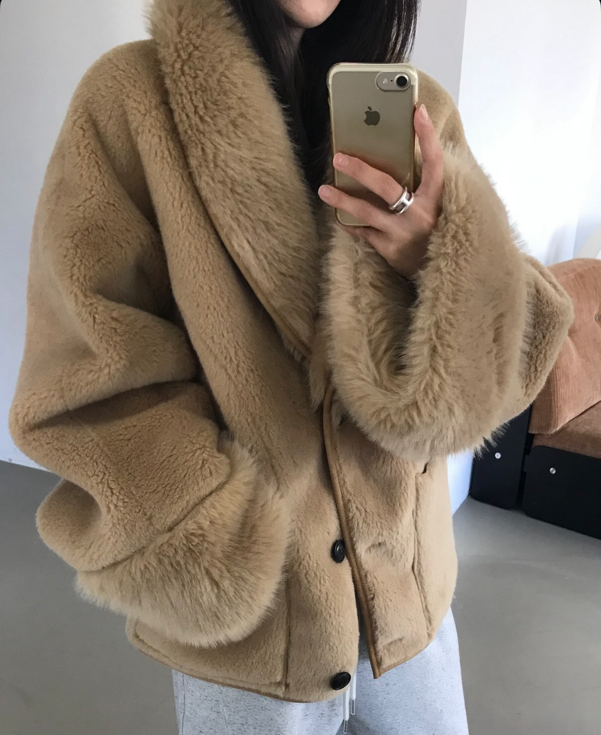 Jude Fur Trim Jacket Camel