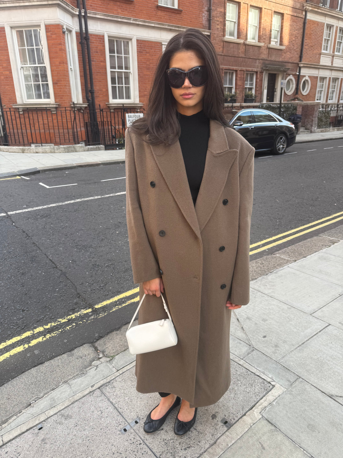 Claye Doublé Boyfriend Coat Tan Brown