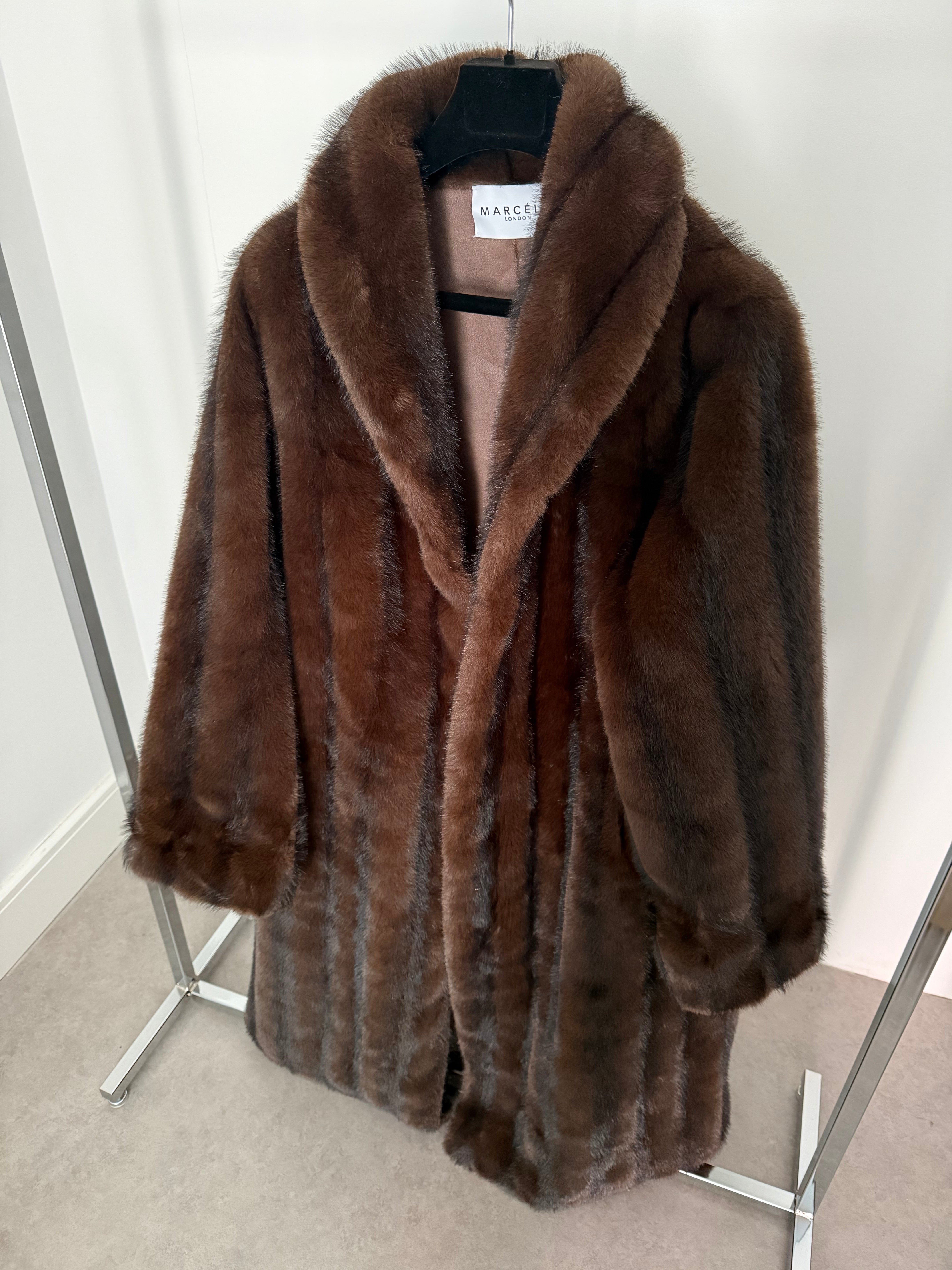 Faux Fur Coat Walnut