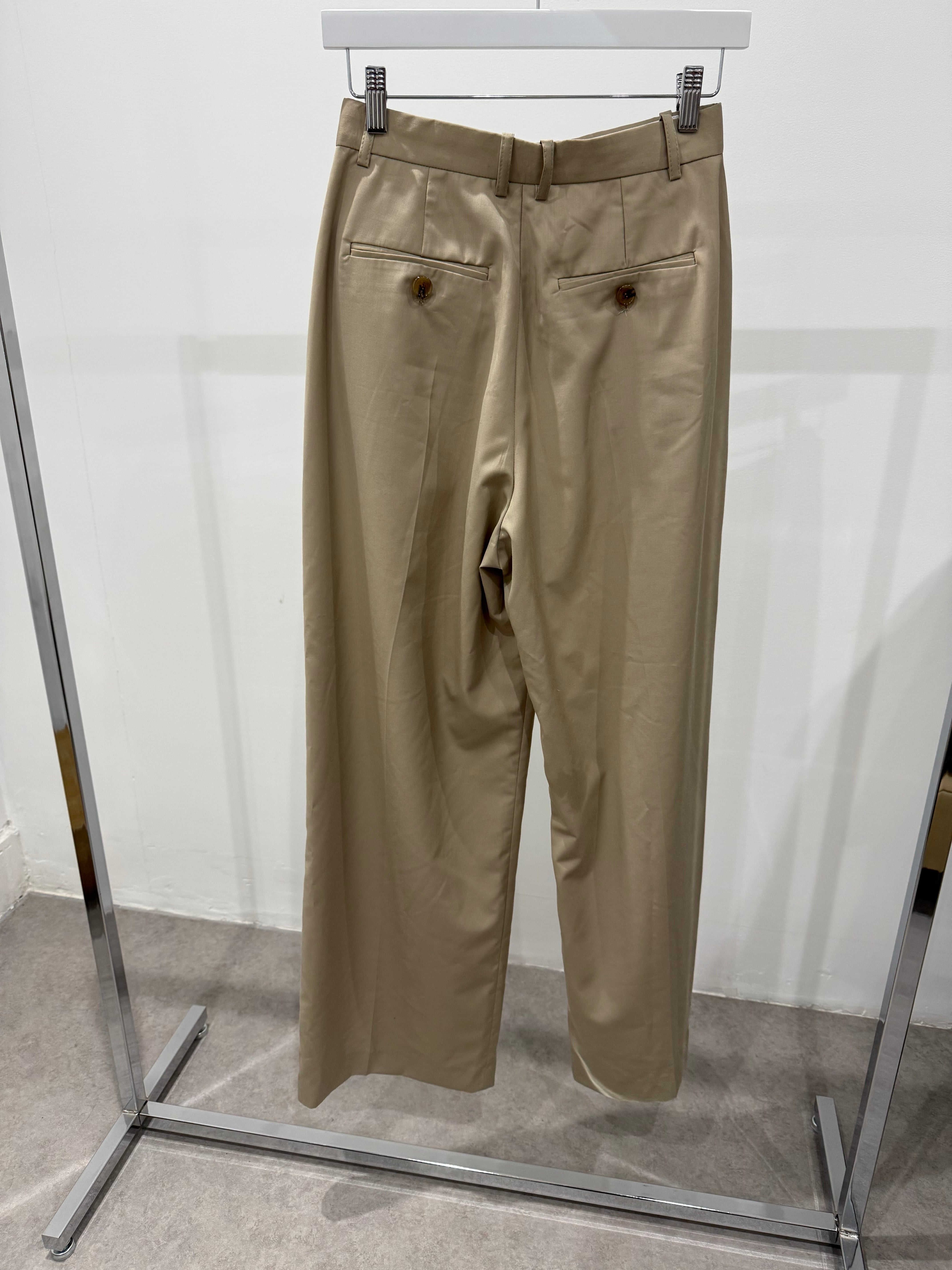 Pintuck Trousers Beige