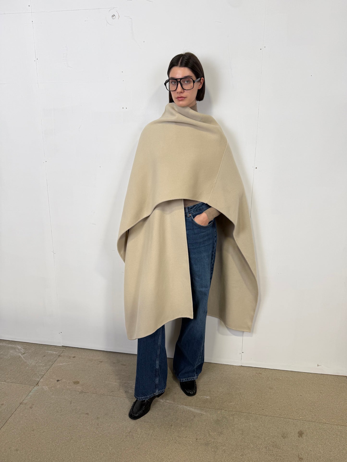 Nova Doublé Cashmere Blend Cape Sable (Long)