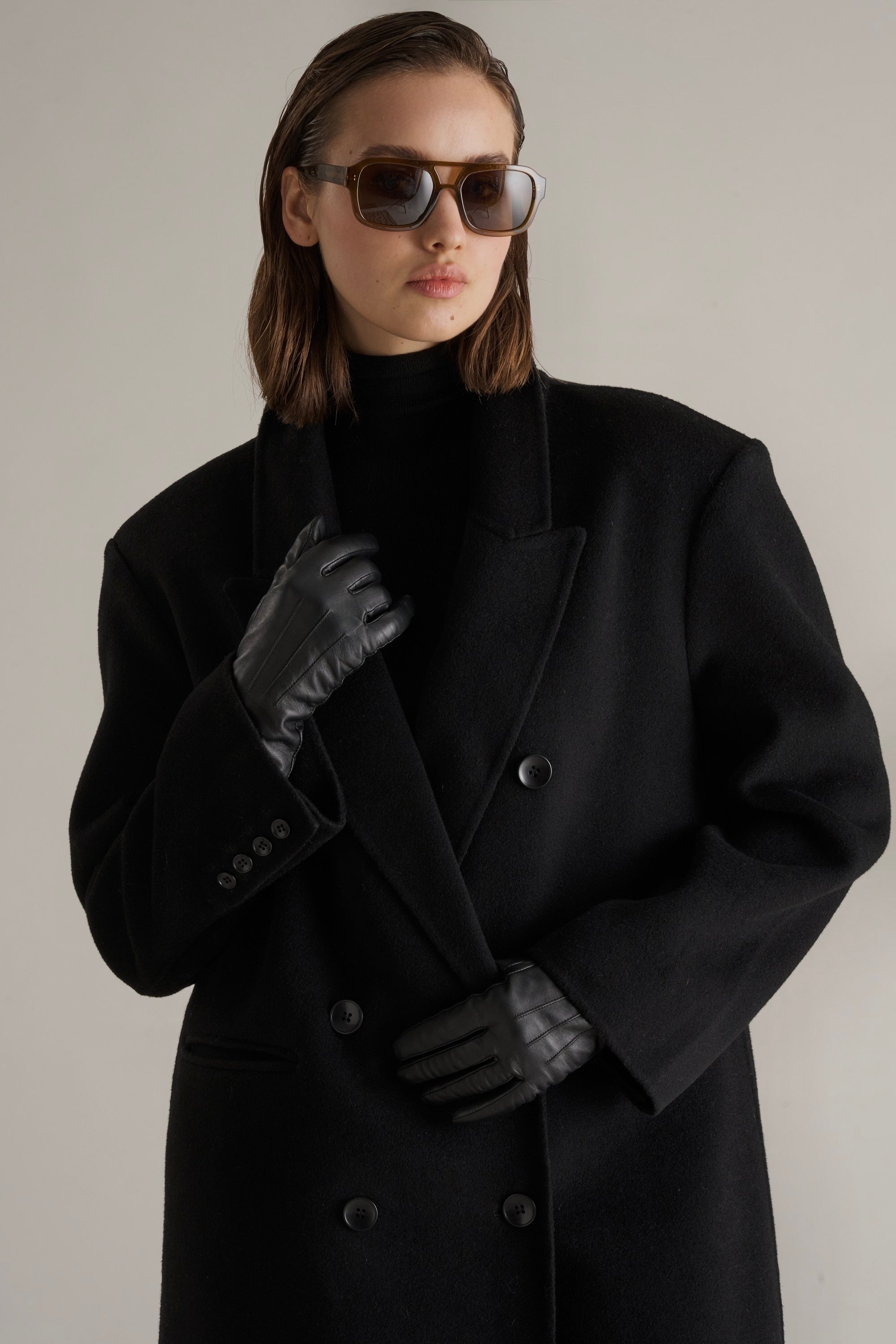 Claye Doublé Boyfriend Coat Onyx