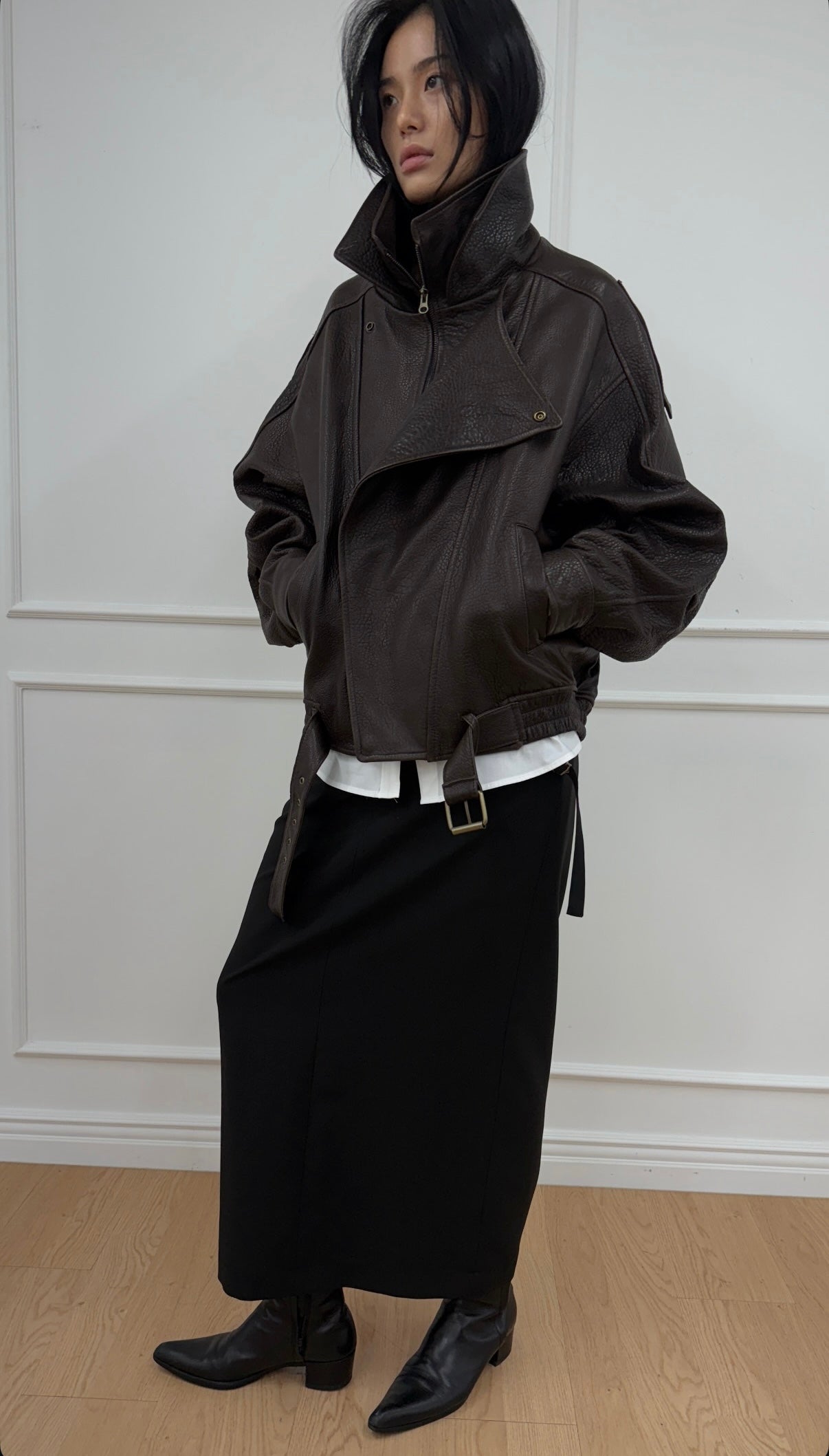 Byra Leather Jacket Brown