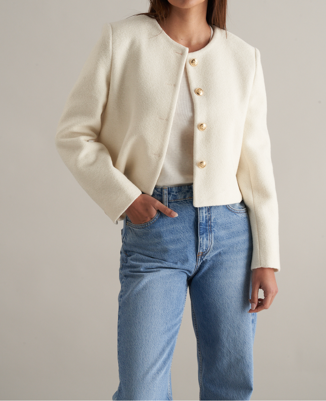 Ida Tweed Jacket Ivory