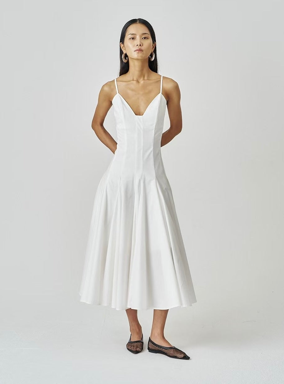 Selma Cotton Blend Dress Ivory