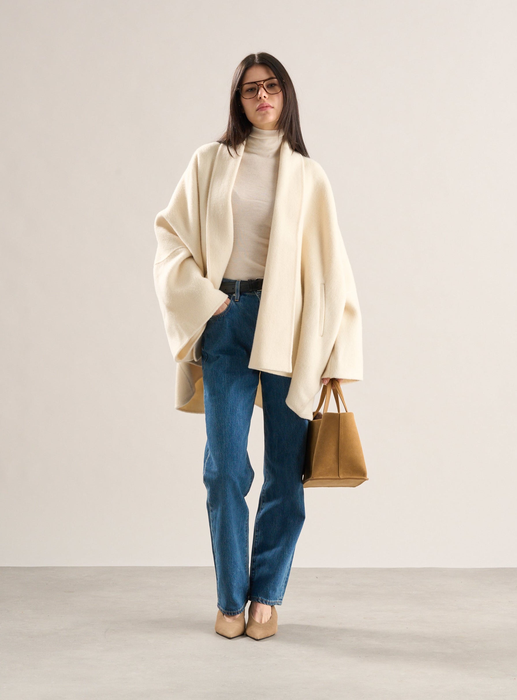 Meo Wool Cape Jacket Ivory