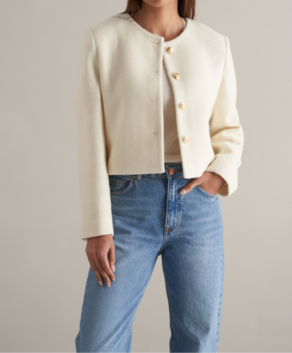 Ida Tweed Jacket Ivory