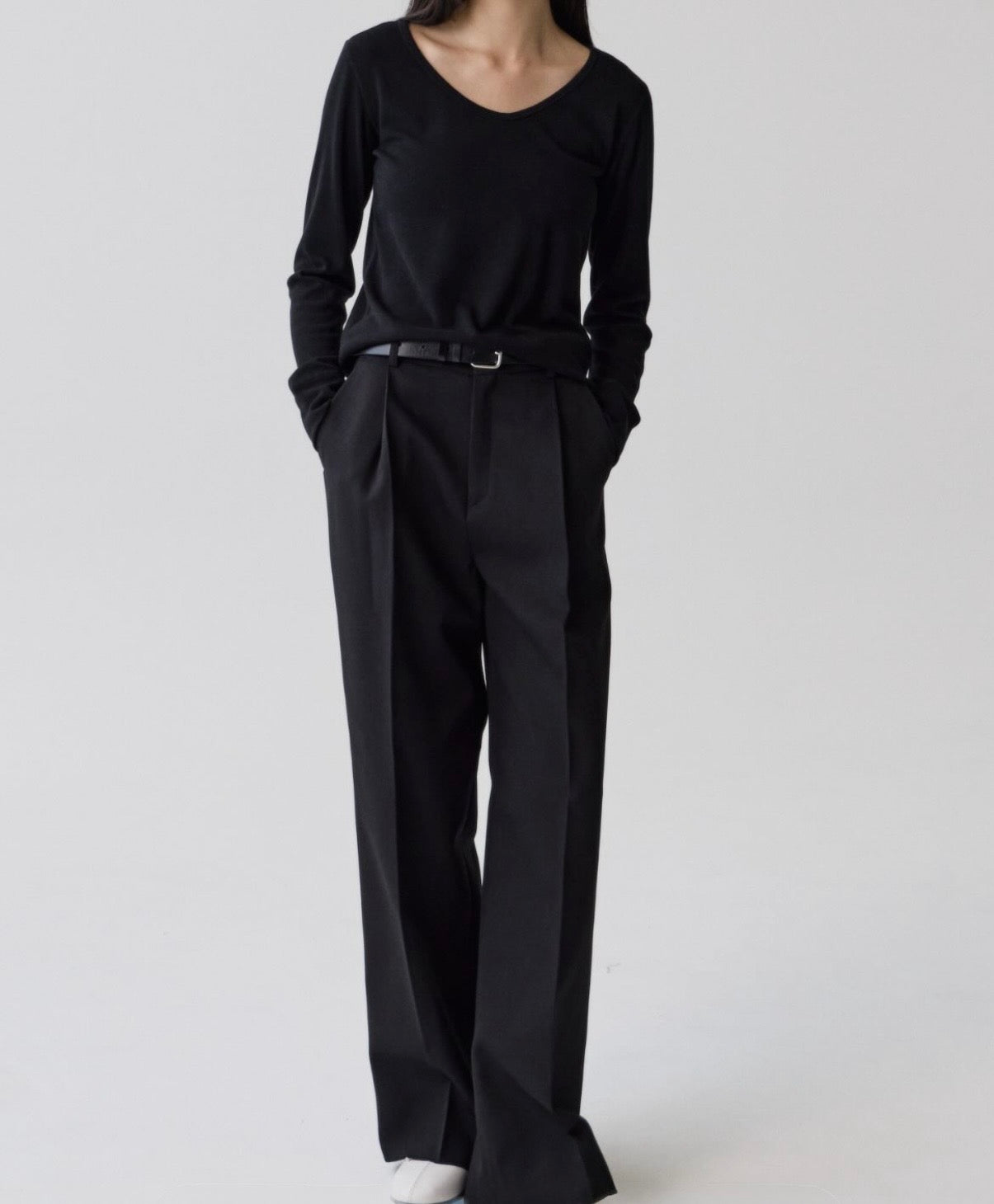 Tova Single Pintuck Trousers Onyx