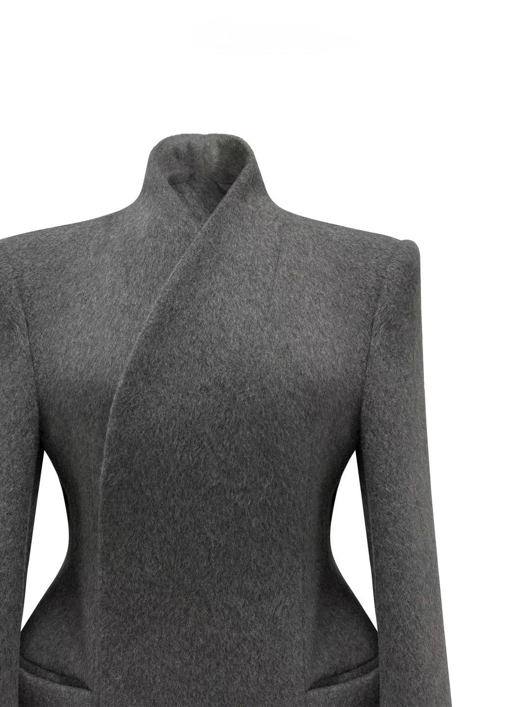 Paro Wool Hourglass Coat Heather