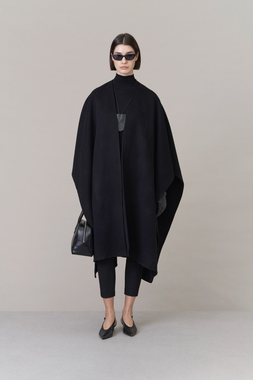 Nova Doublé Cashmere Blend Cape Onyx (Long)