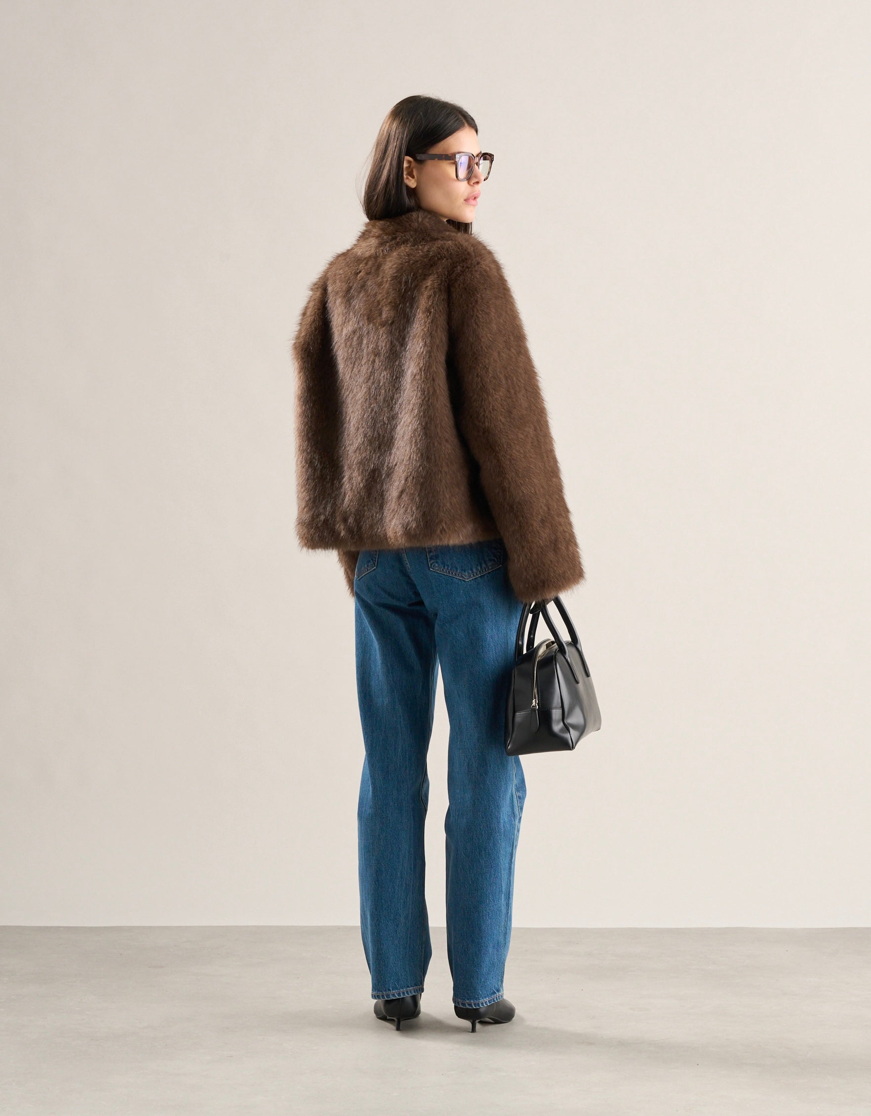 Lana Faux Fur Jacket Mocha