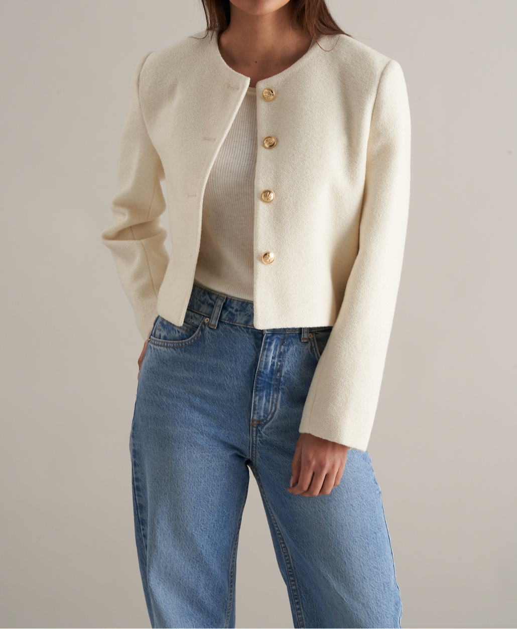 Ida Tweed Jacket Ivory