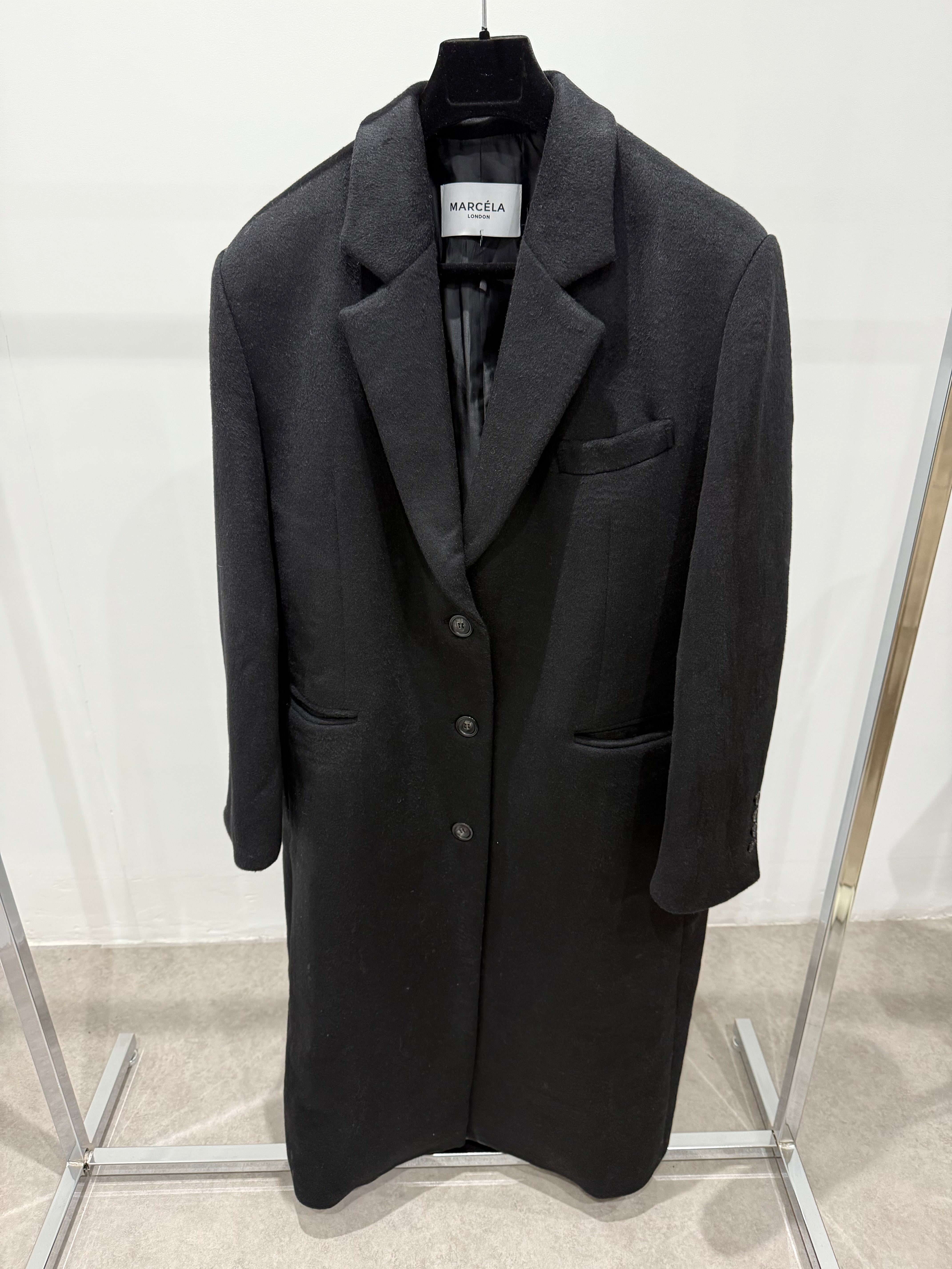 Single Breasted Wool Coat Black