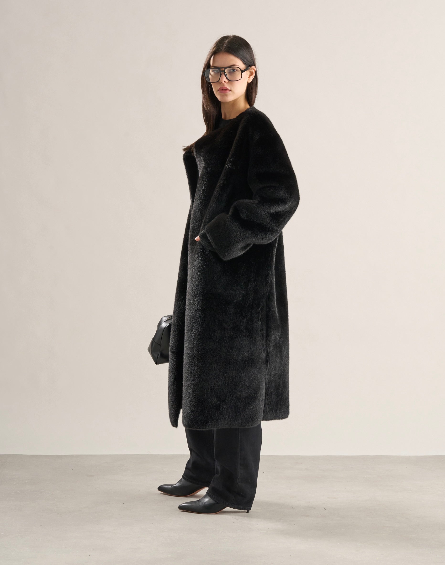 Mimi Faux Fur Coat Jet