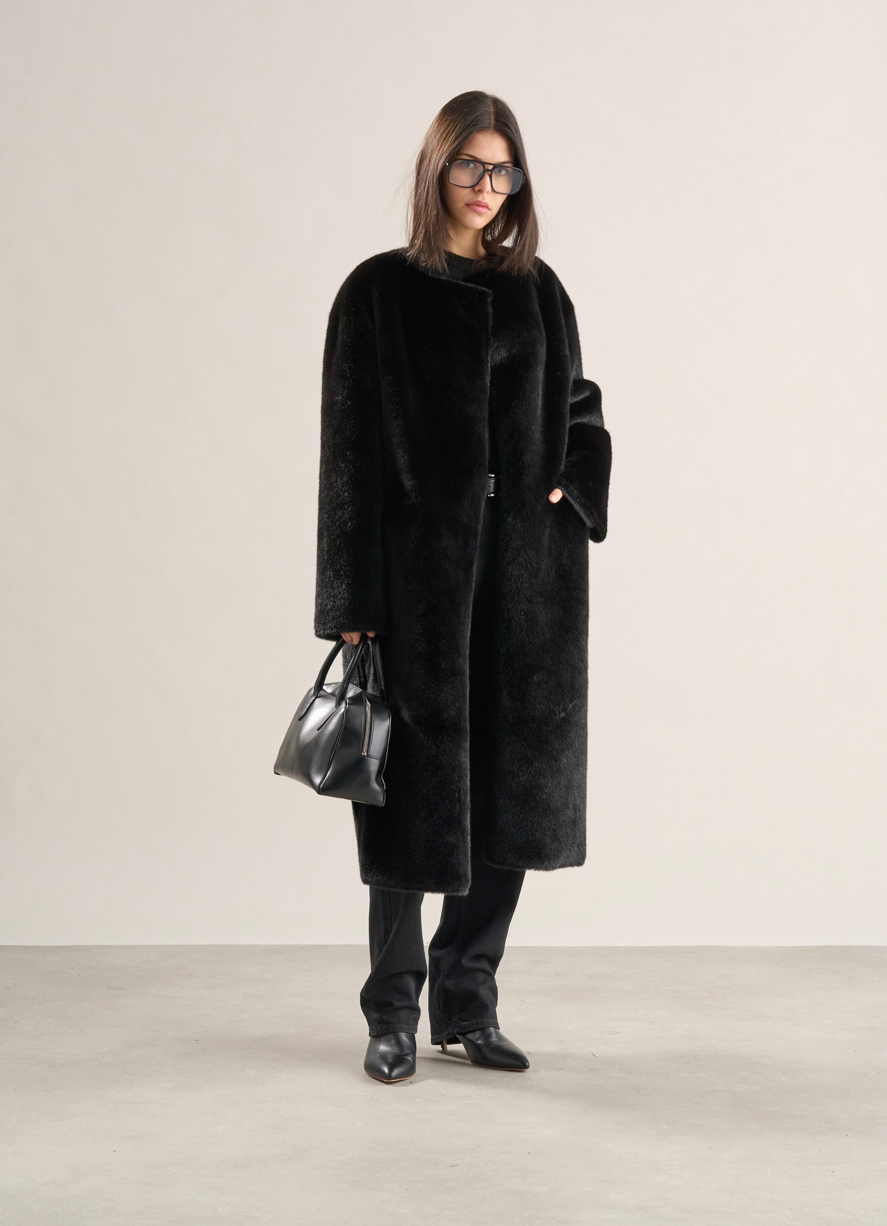 Mimi Faux Fur Coat Jet