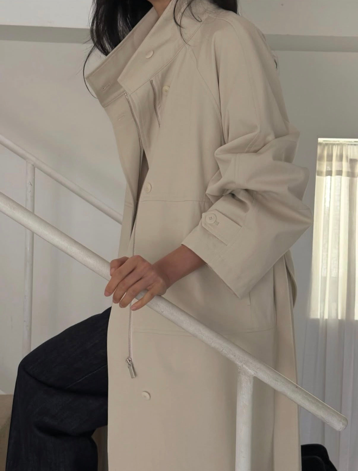 Cole Funnel Neck Boxy Trench