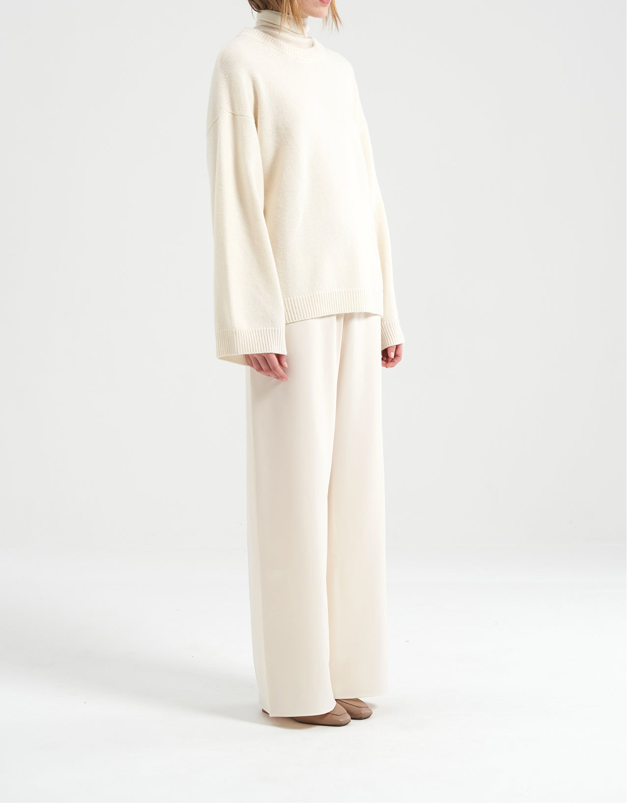 Nafis Wool Cashmere Crew Neck Knit