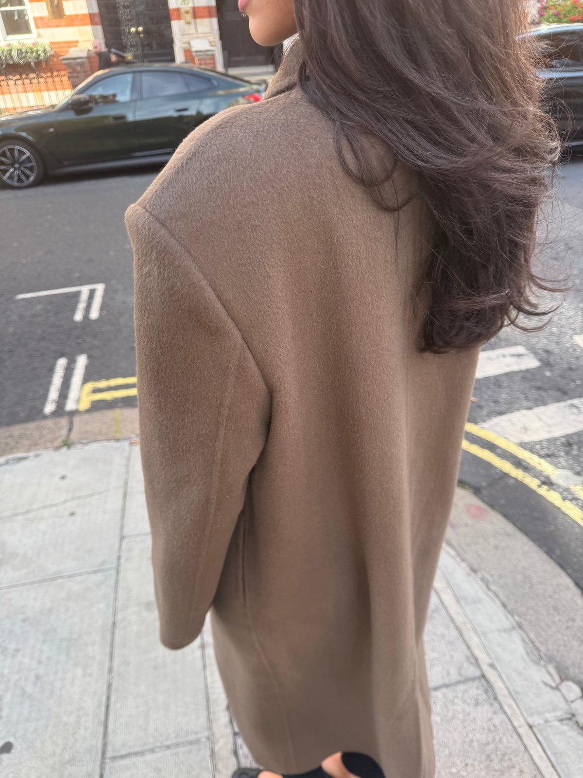 Claye Doublé Boyfriend Coat Tan Brown