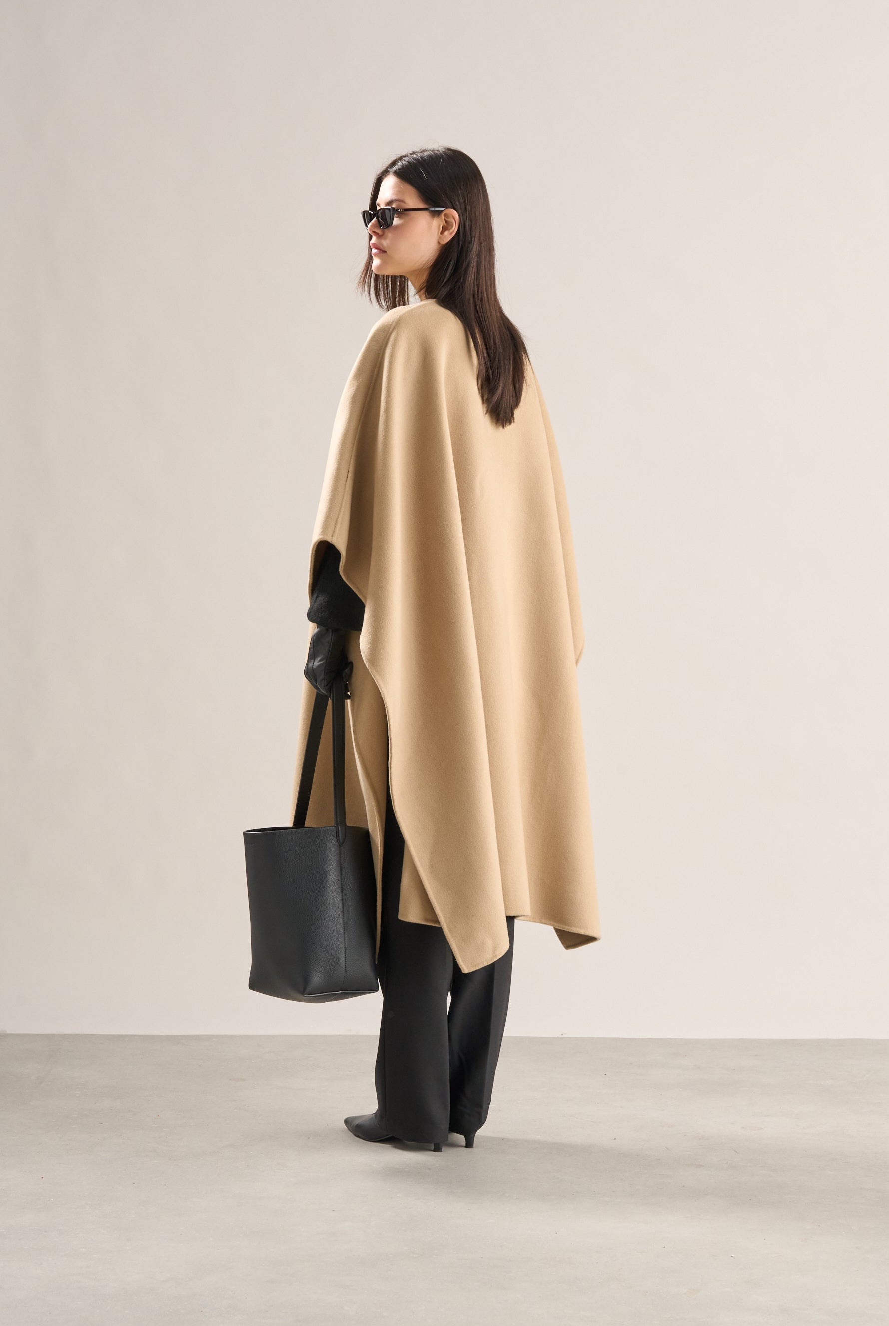 Nova Doublé Cashmere Blend Cape Camel (Long)
