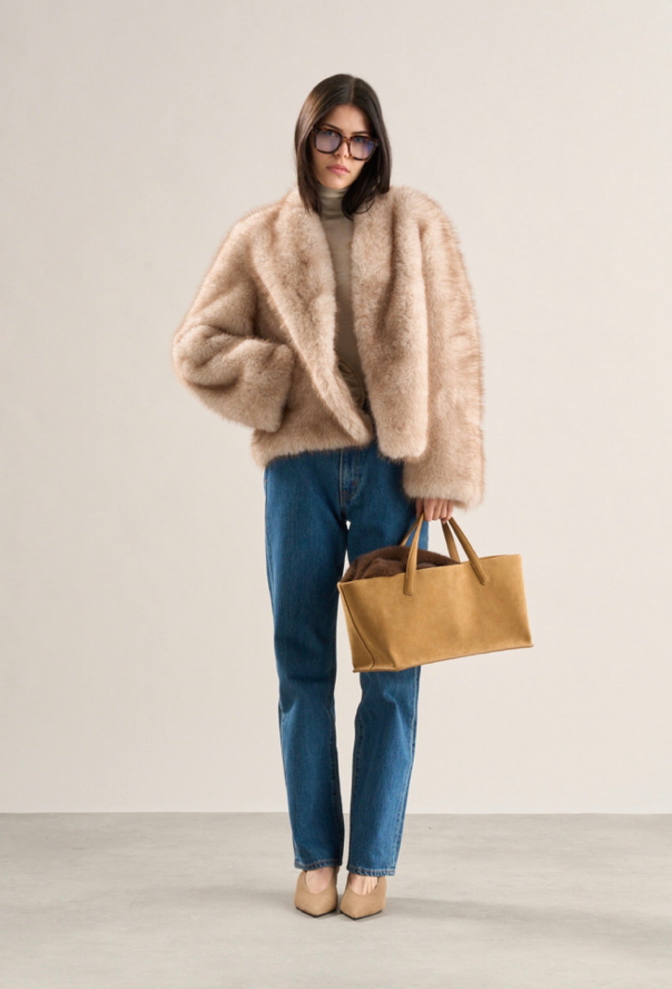 Lana Faux Fur Jacket Crema