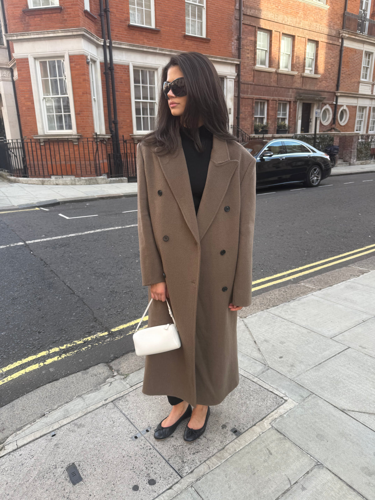 Claye Doublé Boyfriend Coat Tan Brown