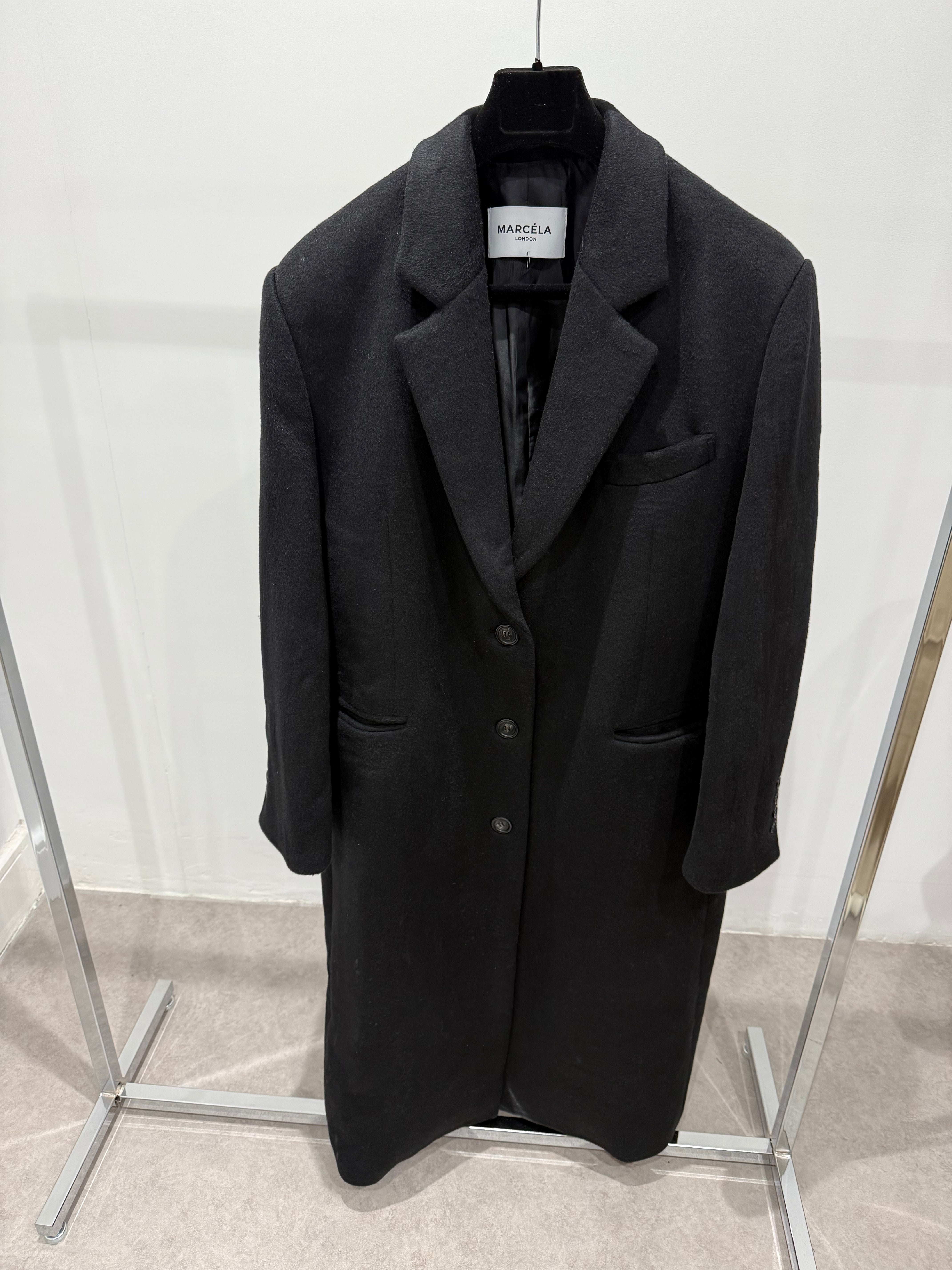 Single Breasted Wool Coat Black