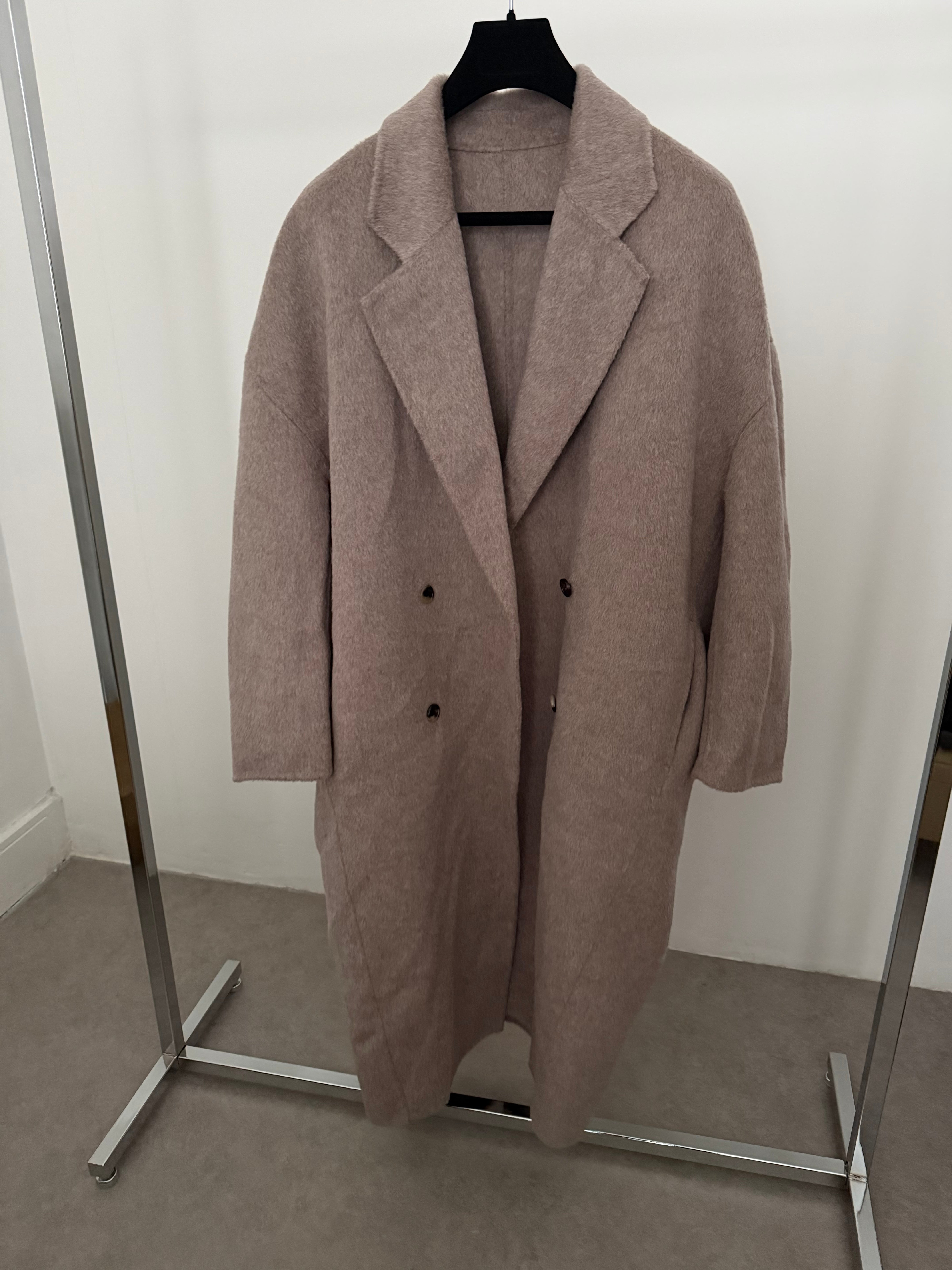 Brushed Wool Coat Taupe