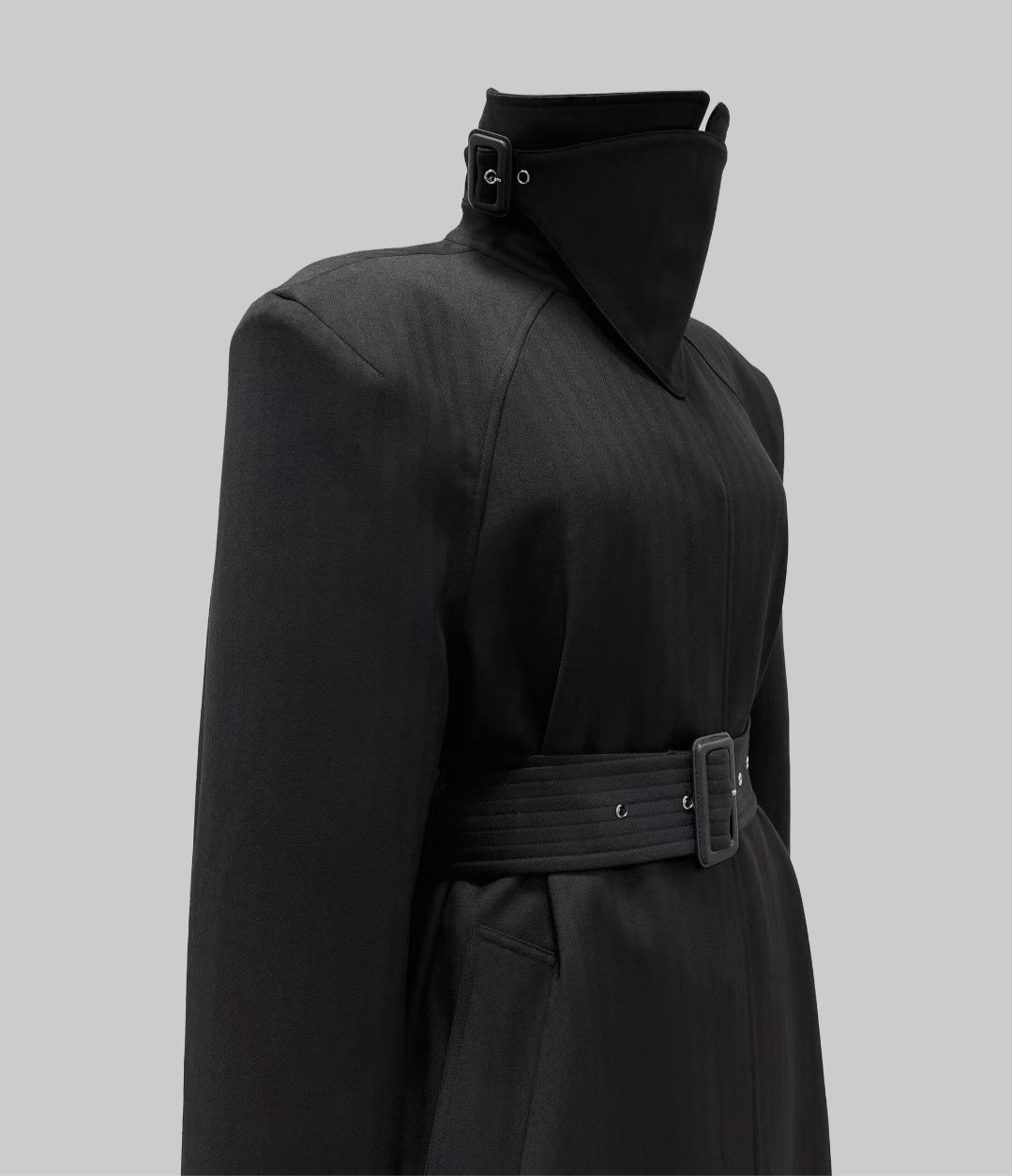 Miki Wool Trench Coat Onyx