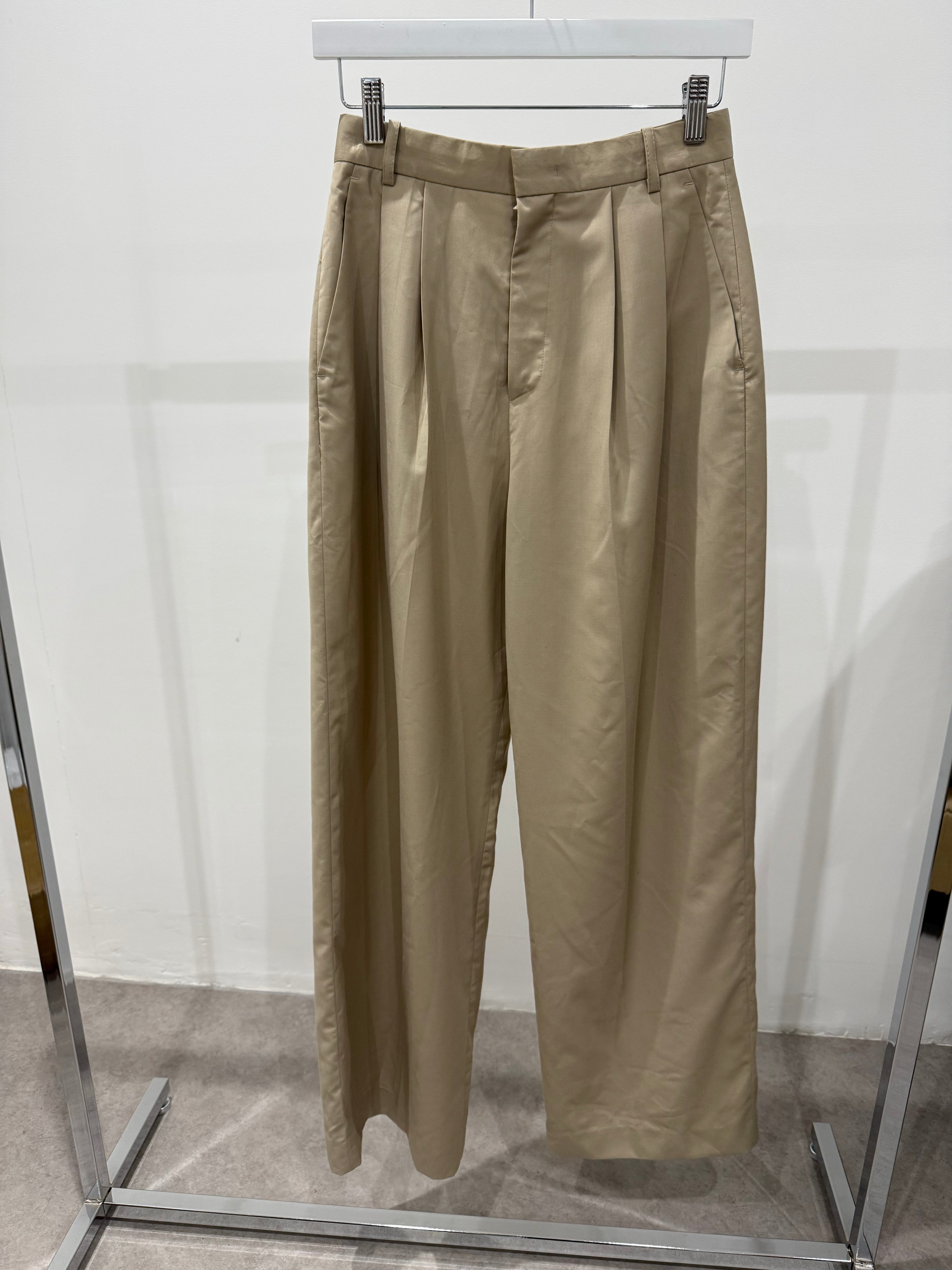 Pintuck Trousers Beige