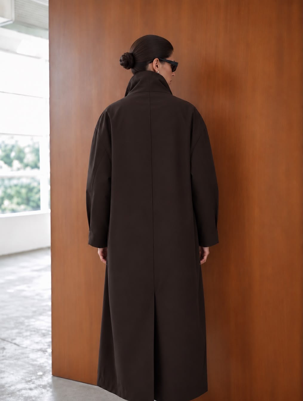 Fraye Funnel Neck Trench Mocha - Coming Soon