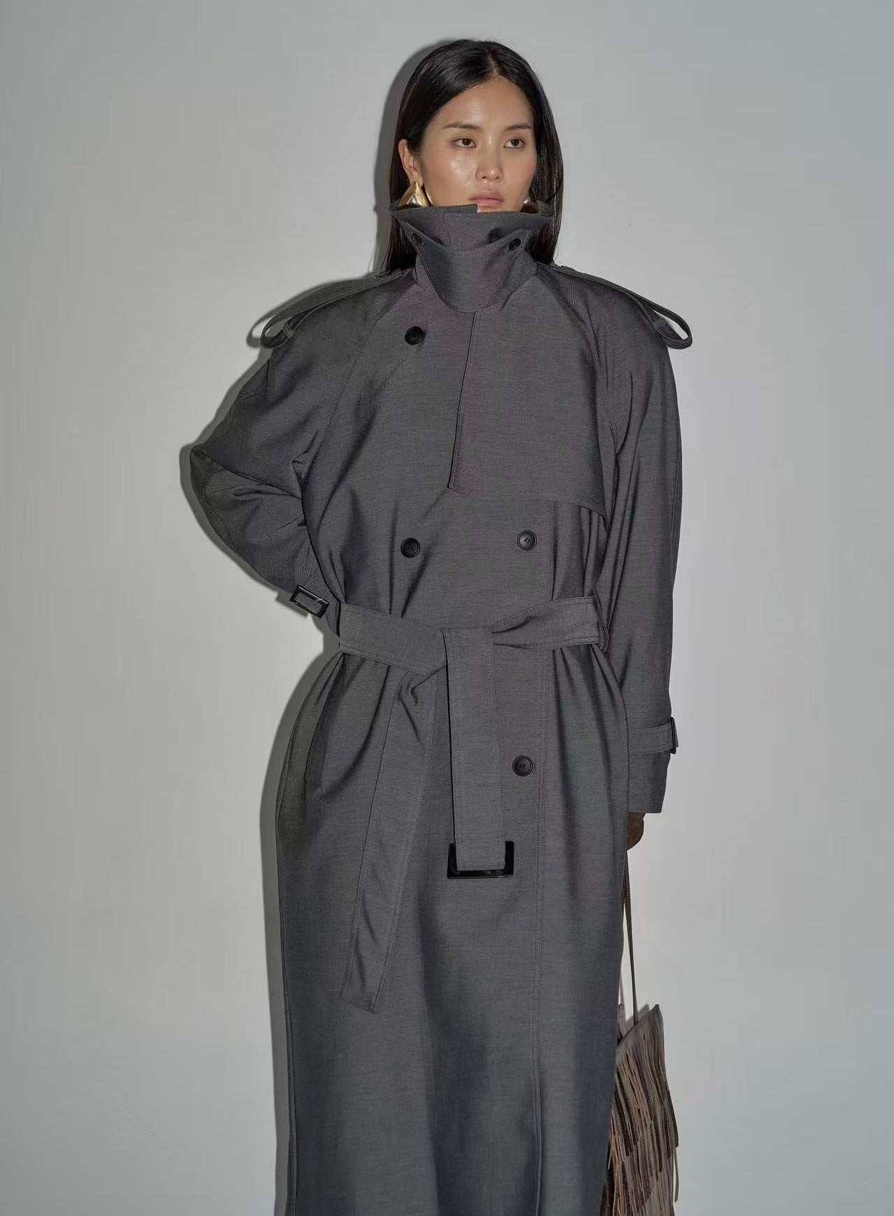 Jose Trench Coat Charcoal