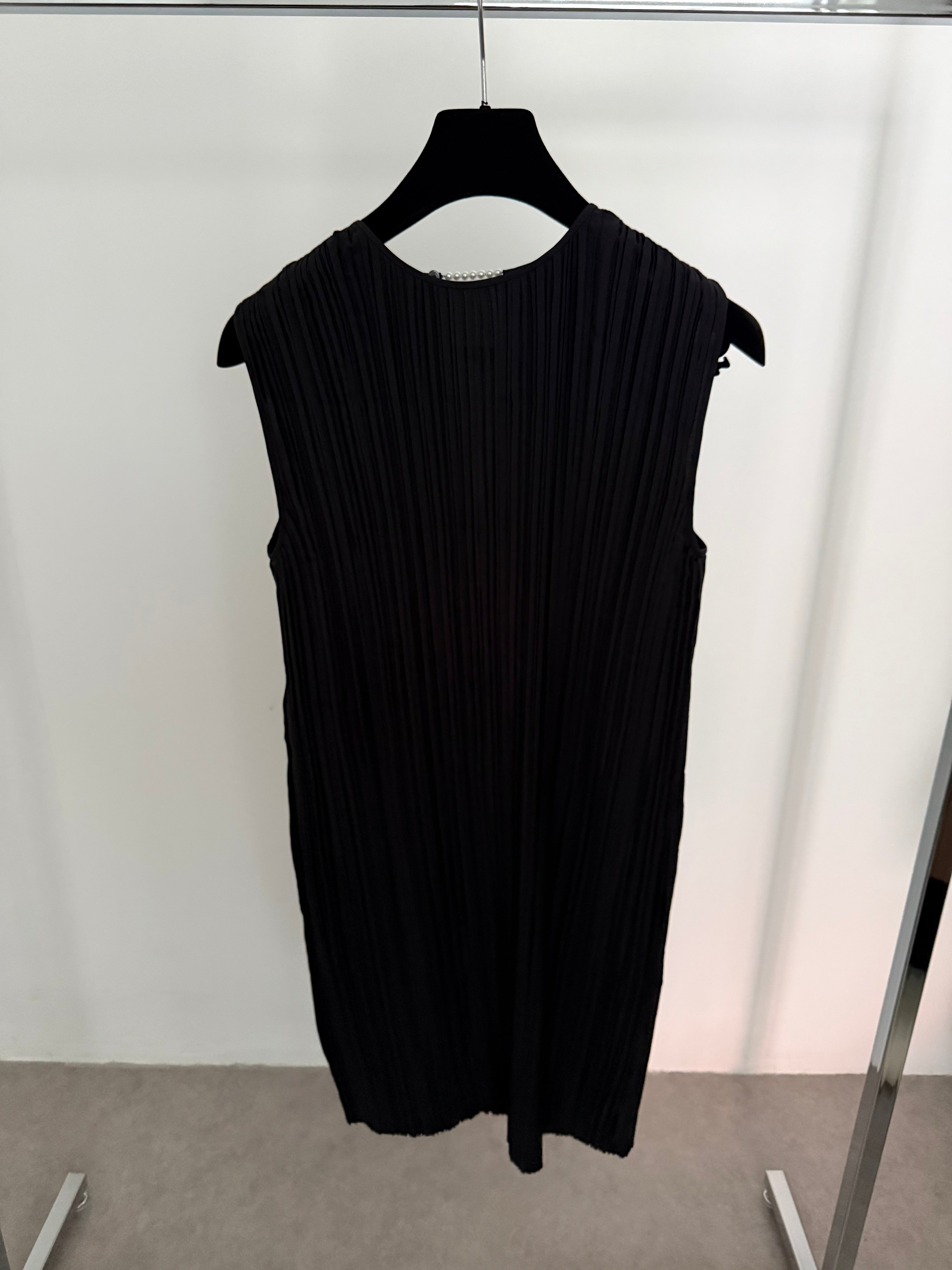 Silk Plisse Tunic Black