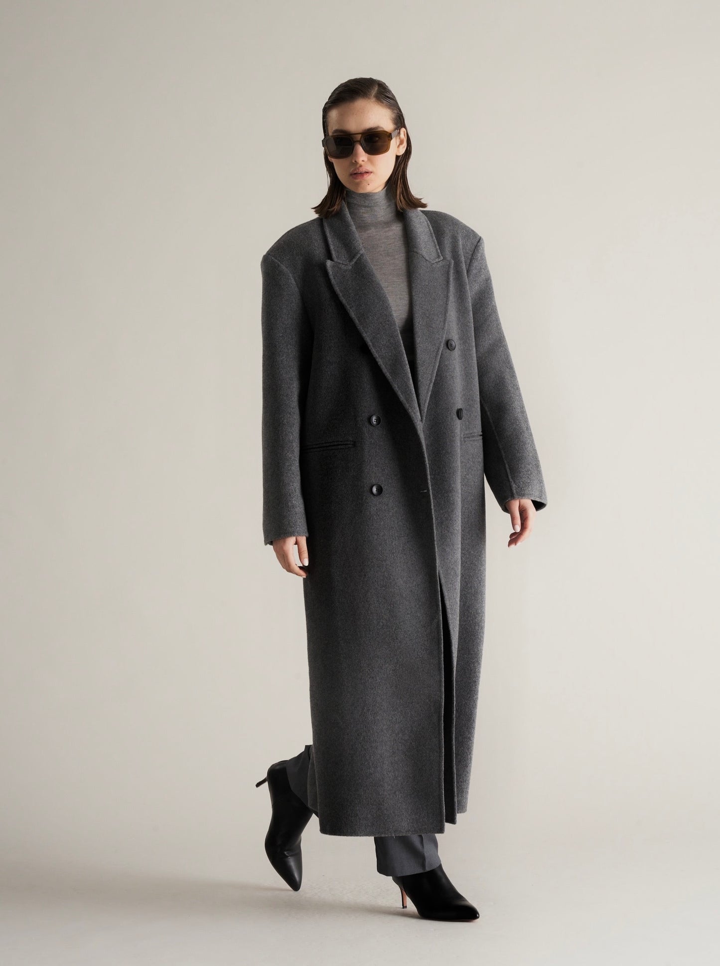 Claye Doublé Boyfriend Coat Graphite
