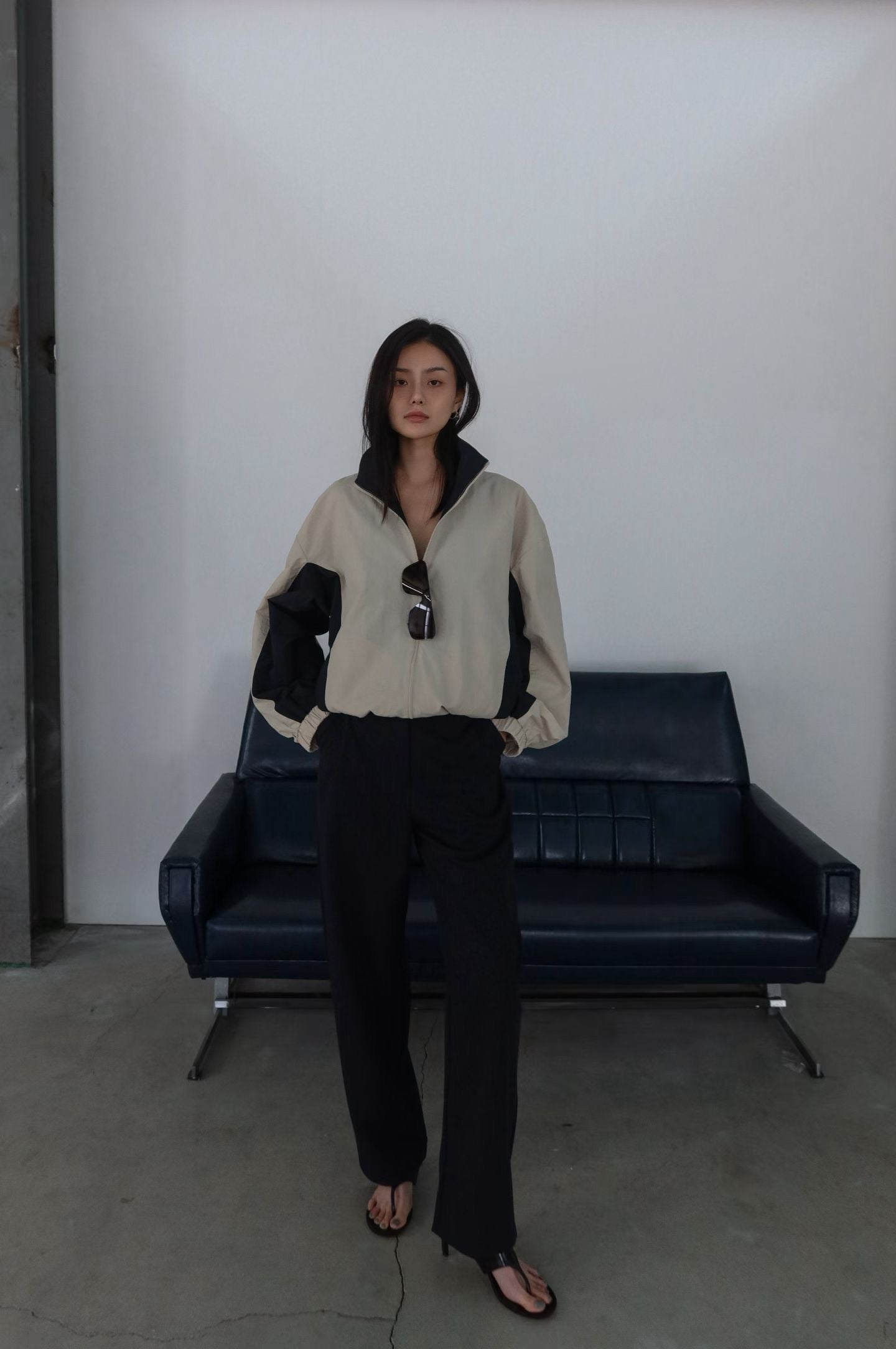 Lori Duo Tone Technical Jacket Khaki/Black