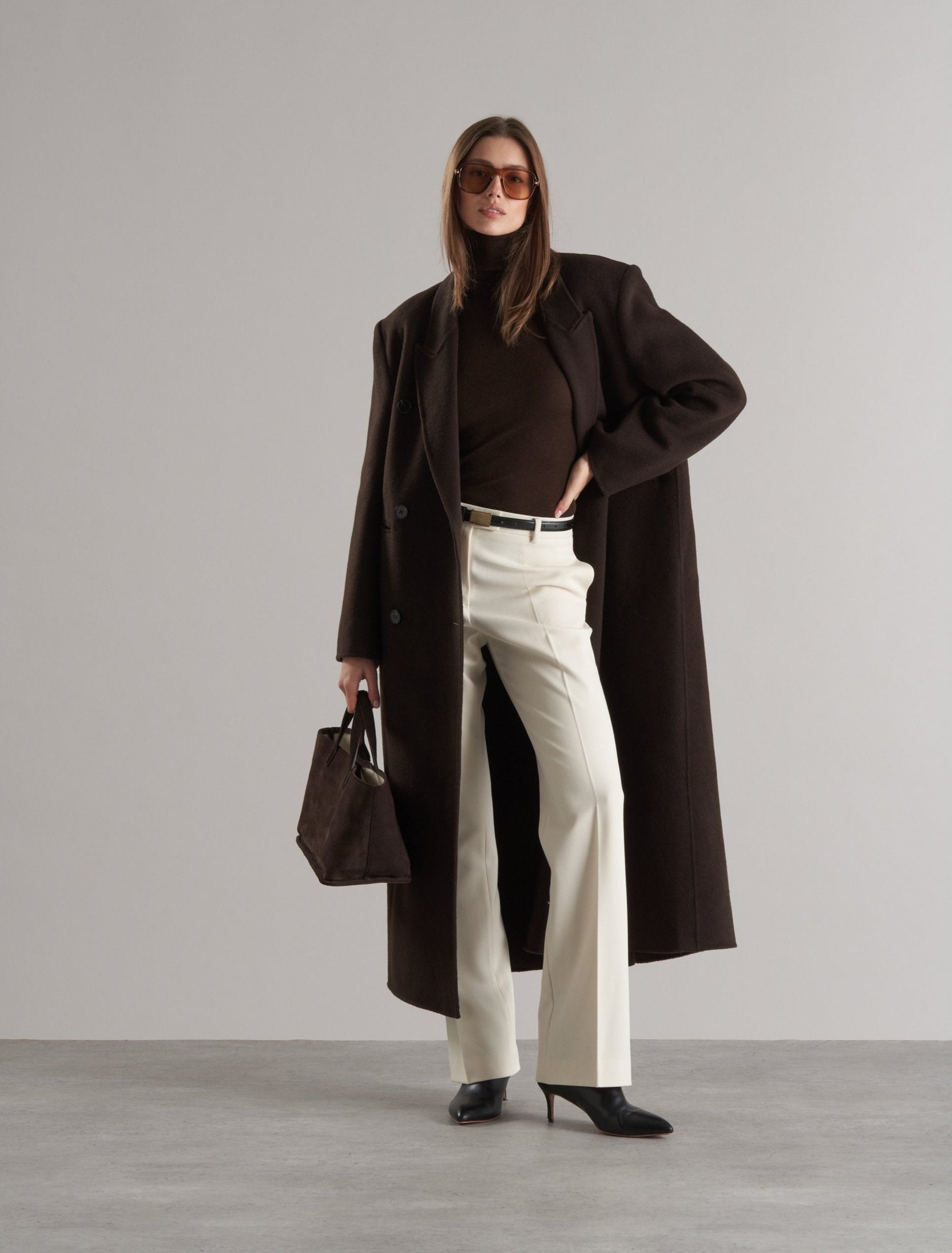 Claye Doublé Boyfriend Coat Espresso