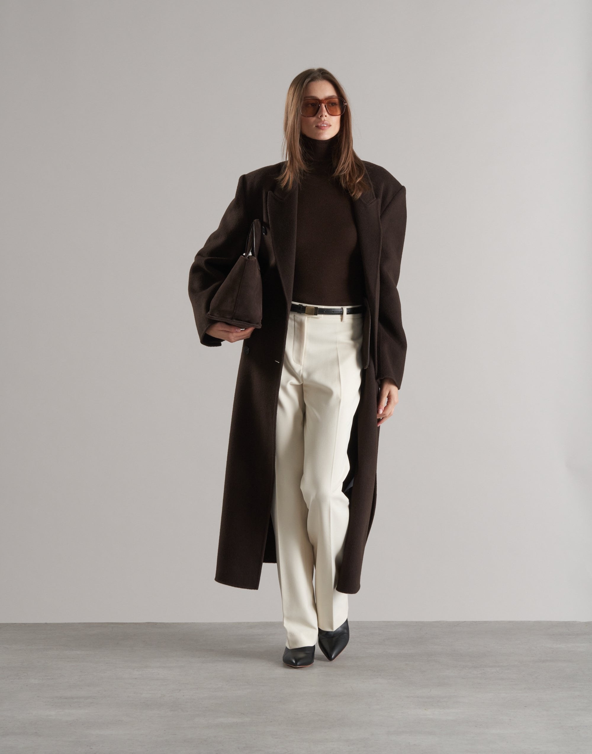 Claye Doublé Boyfriend Coat Espresso