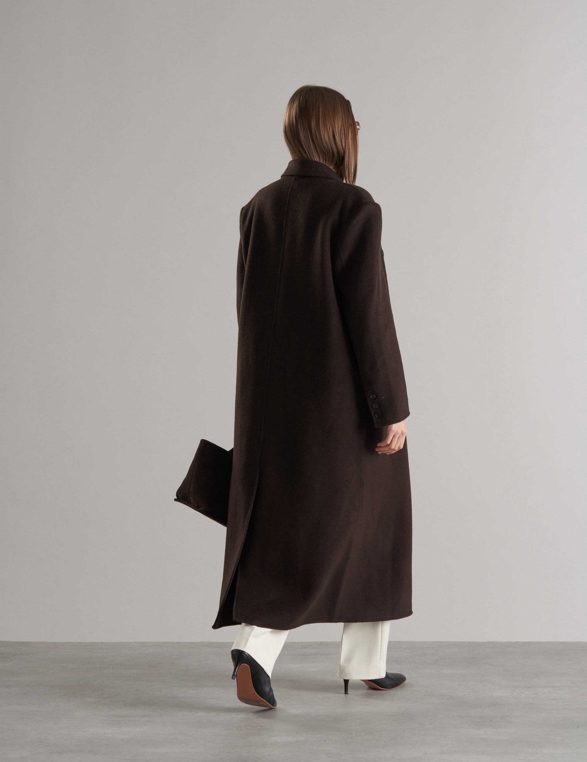 Claye Doublé Boyfriend Coat Espresso