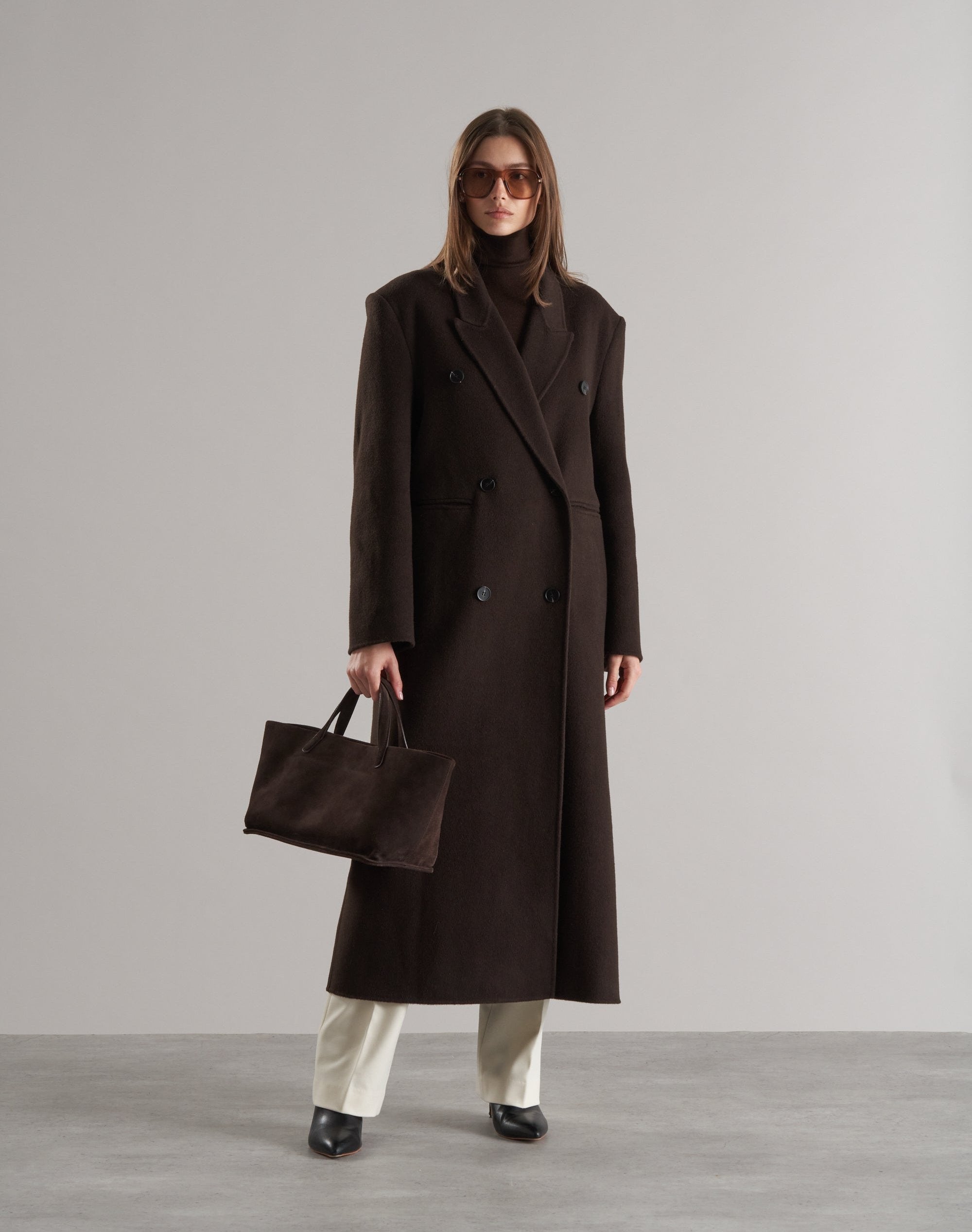Claye Doublé Boyfriend Coat Espresso