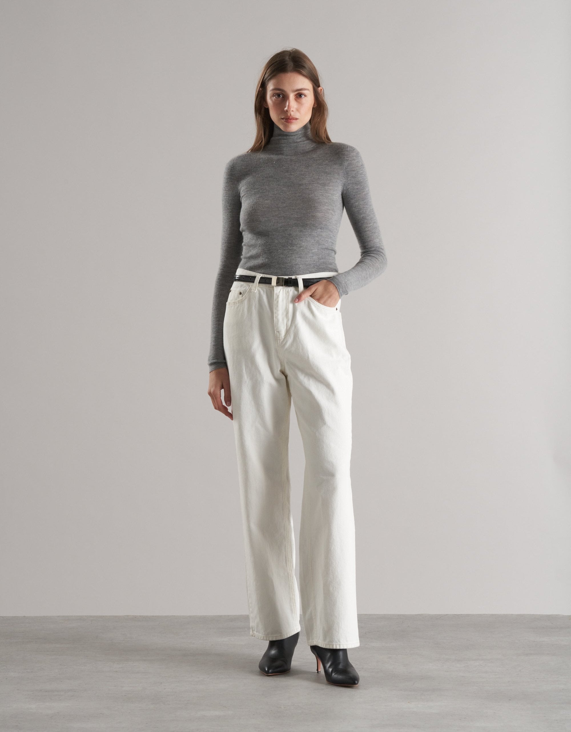 Mol Ultra Thin Merino Turtleneck Heather Melange