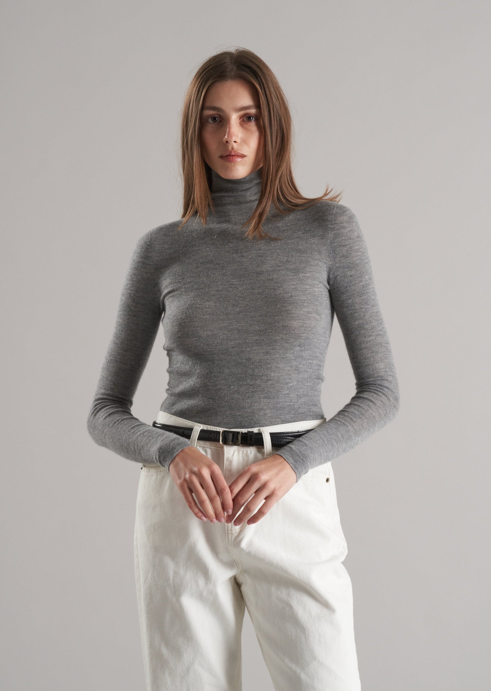 Mol Ultra Thin Merino Turtleneck Heather Melange